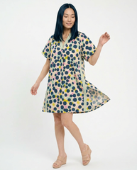 Umgee Polka Dot Tunic Dress with Contrast Trim