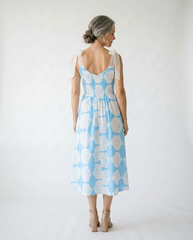 Coastal Shell Print Smocked Midi Dress | Cottage Blush