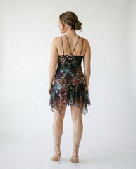 Floral Asymmetrical Ruffle Mini Dress | Cottage Blush