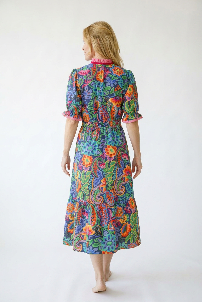 Floral Ruffle Midi Dress | Vintage Inspired Cottage Core