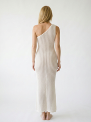One-Shoulder Crochet Maxi Dress