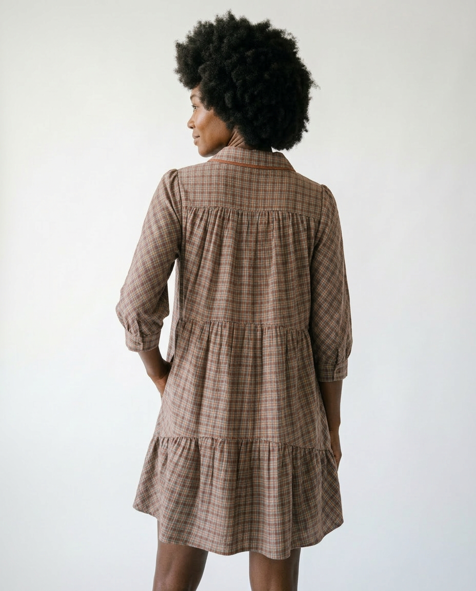 Umgee Plaid Oversized Shirt Dress | Relaxed Cotton Mini