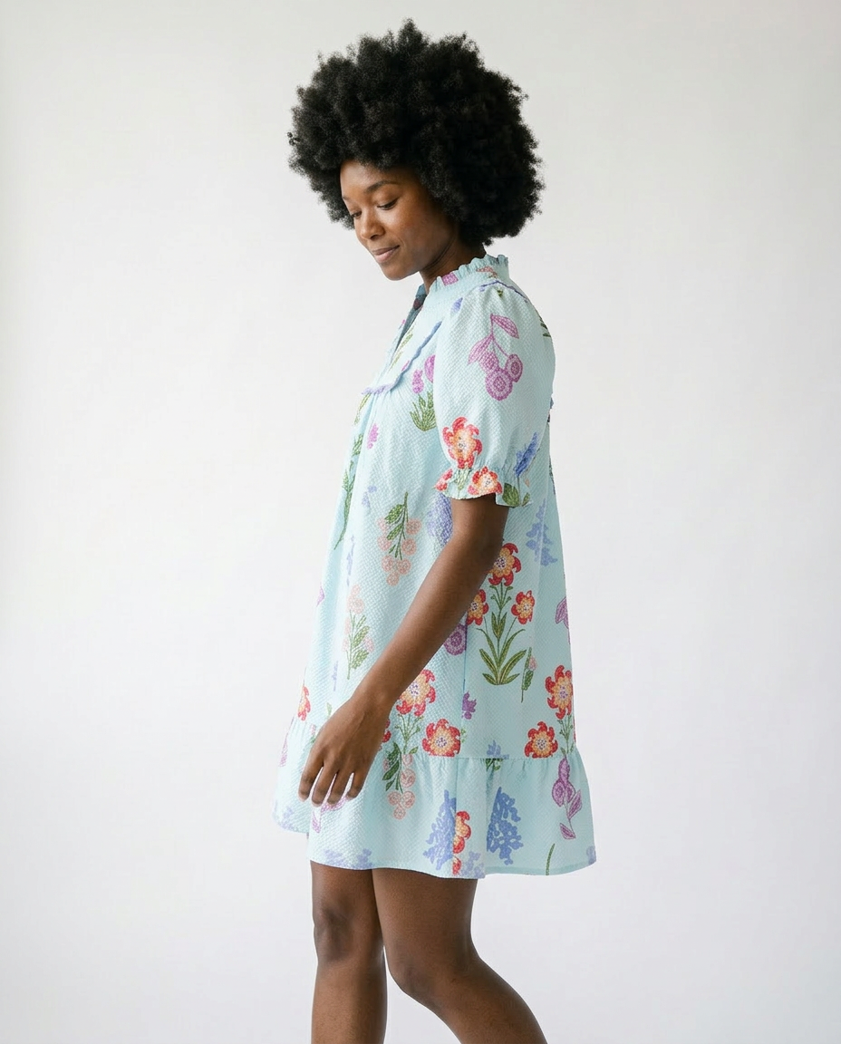 Floral V-Neck Ruffle Dress | Romantic Cottagecore Style