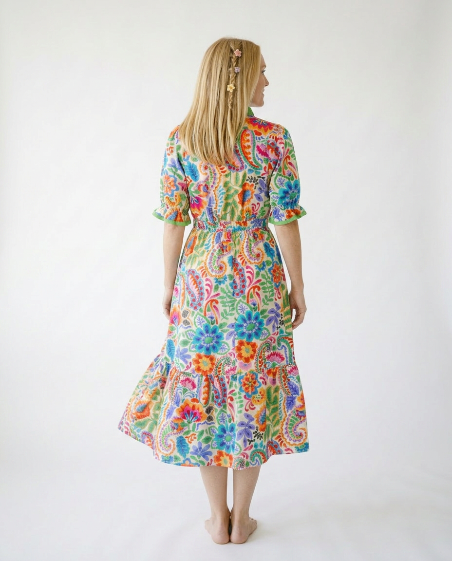 Floral Ruffle Midi Dress | Romantic Cottagecore Sundress