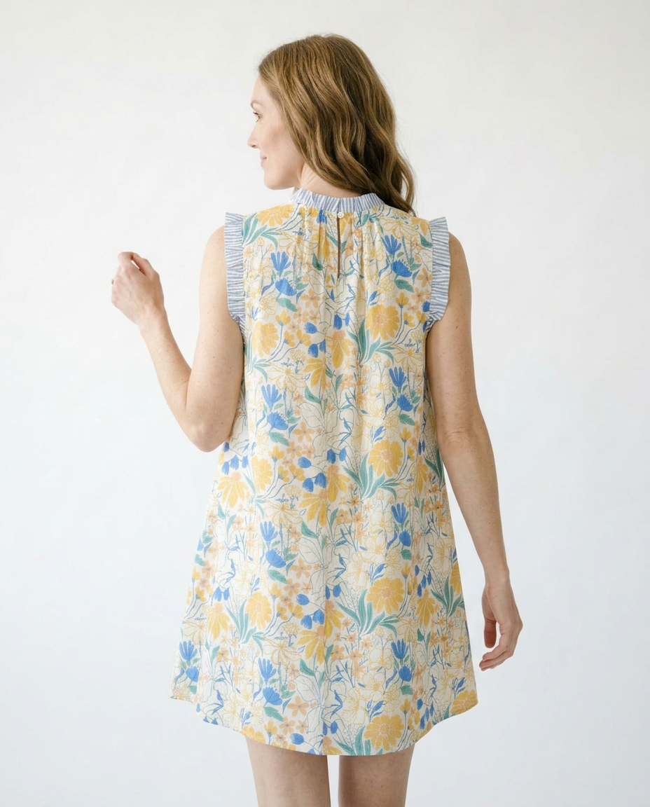 Floral Babydoll Dress with Ruffles | Cottage Blush