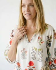 Vintage Floral Encyclopedia Mini Dress | Cottage Blush