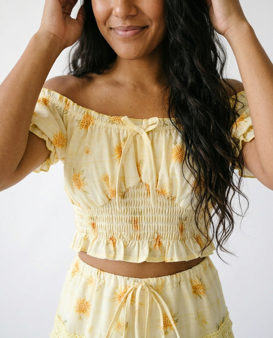 Floral Smocked Two-Piece Skirt Set | Cottage Blush