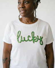 Lucky Sequin St. Patrick's Day Top | Sparkle Cotton Tee