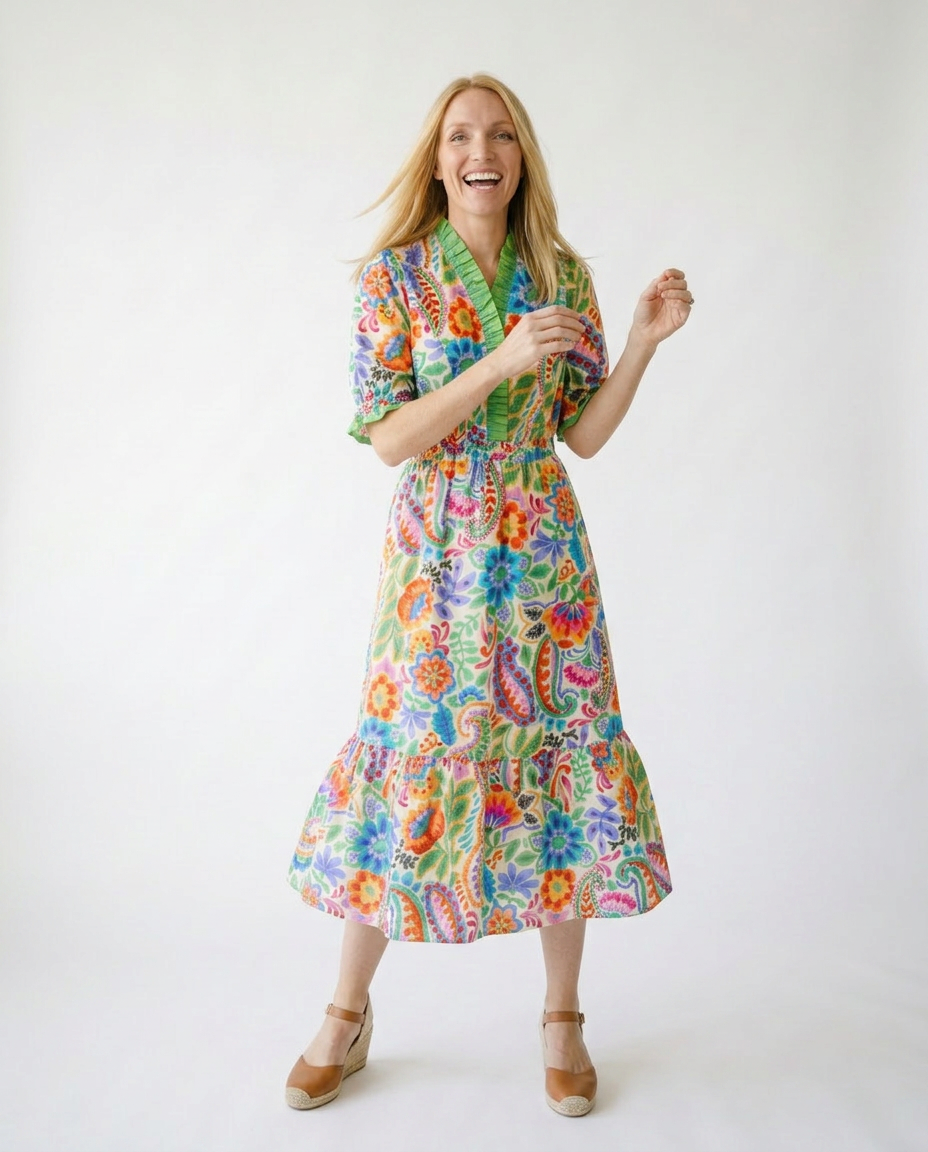 Floral Ruffle Midi Dress | Romantic Cottagecore Sundress