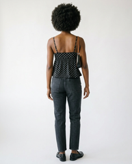 Polka Dot Lace Trim Cami | Feminine Ruched Summer Top