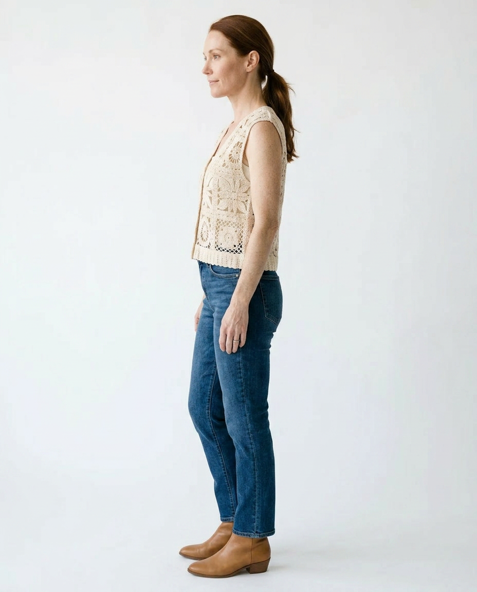 Summer Crochet Sleeveless Vest Top - Boho Openwork Style